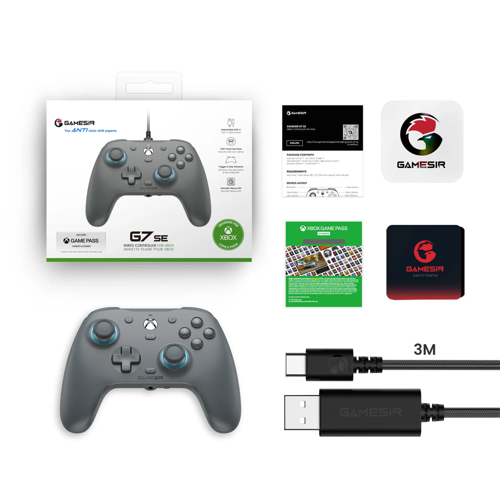 GameSir G7 SE Xbox Gaming Controller Gamepad for Xbox Series X, Xbox Series S, Xbox One, Hall Joystick PC, Replaceable panels