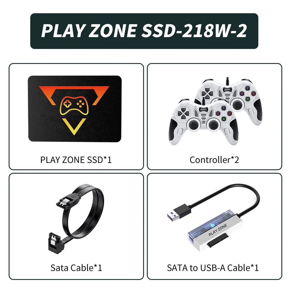 Play Zone 1TB Gaming SSD 80+ Emulator for PS5/PS4/Switch/XBOX/PS3/PS2 with 16191 Games Playnite&Launchbox&Retrobat for PC/Laptop