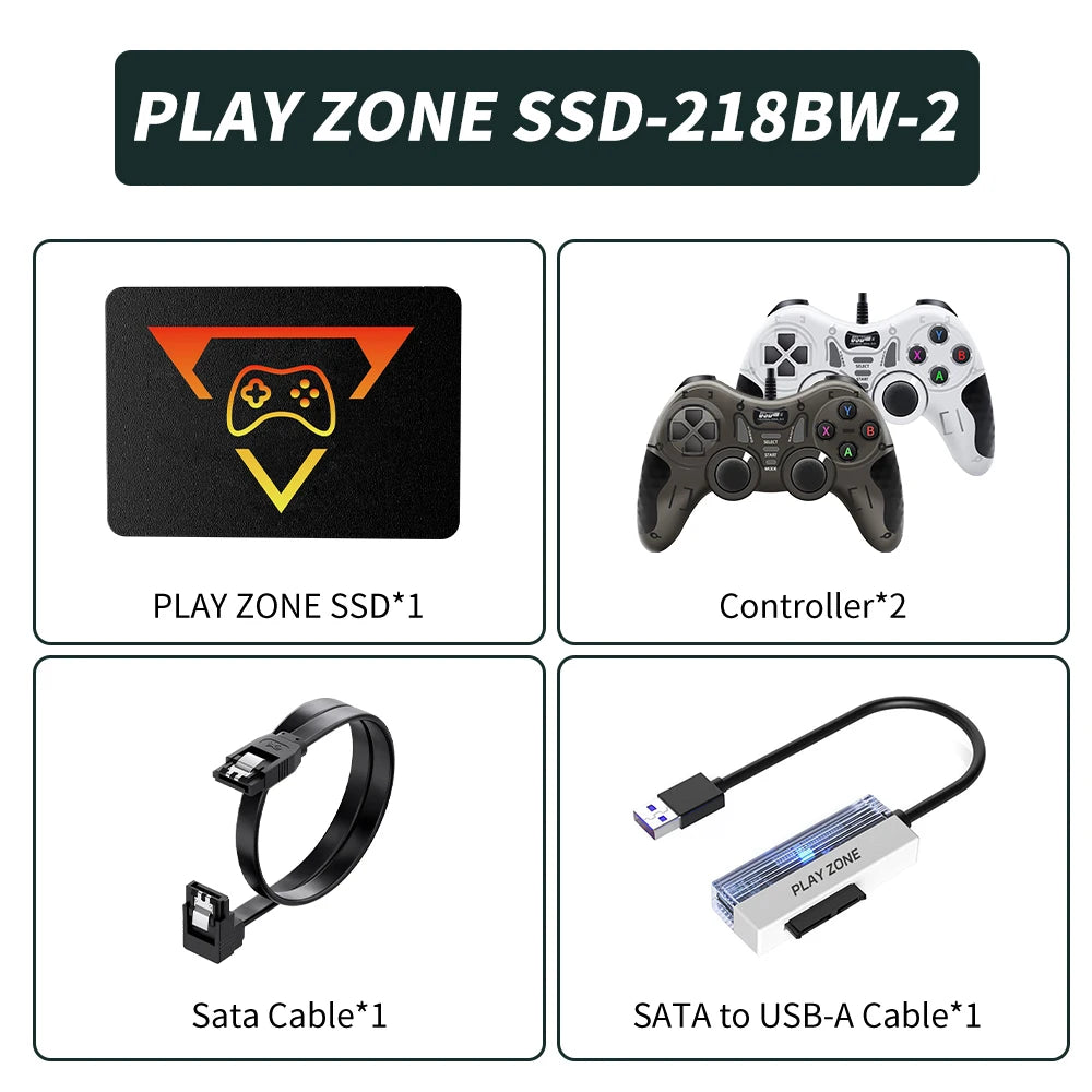 Play Zone 1TB Gaming SSD 80+ Emulator for PS5/PS4/Switch/XBOX/PS3/PS2 with 16191 Games Playnite&Launchbox&Retrobat for PC/Laptop