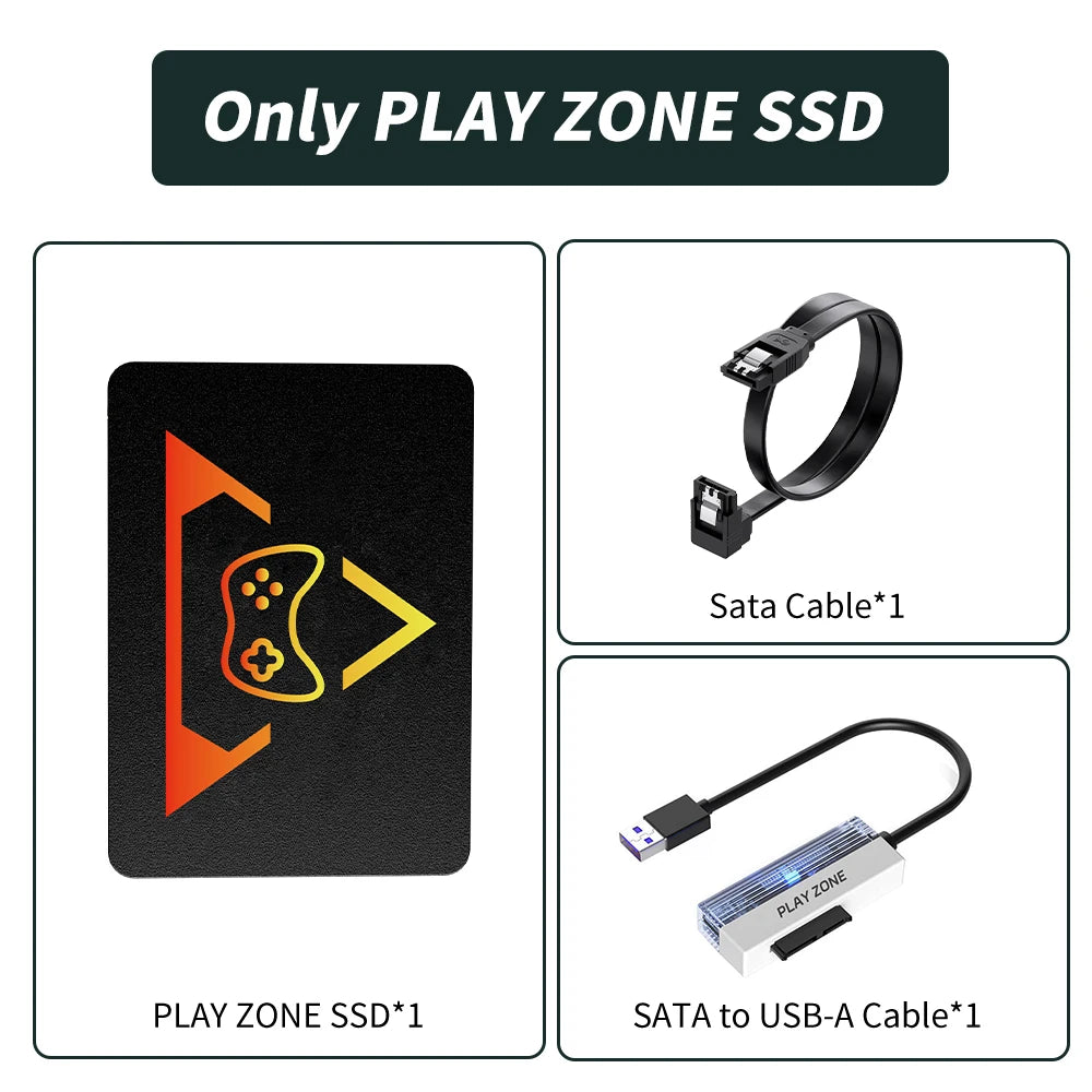 Play Zone 1TB Gaming SSD 80+ Emulator for PS5/PS4/Switch/XBOX/PS3/PS2 with 16191 Games Playnite&Launchbox&Retrobat for PC/Laptop