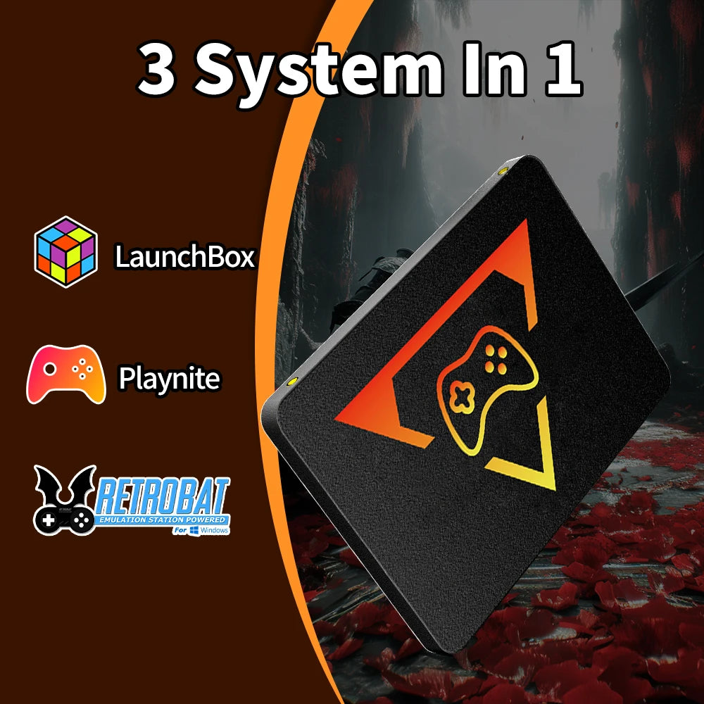 Play Zone 1TB Gaming SSD 80+ Emulator for PS5/PS4/Switch/XBOX/PS3/PS2 with 16191 Games Playnite&Launchbox&Retrobat for PC/Laptop