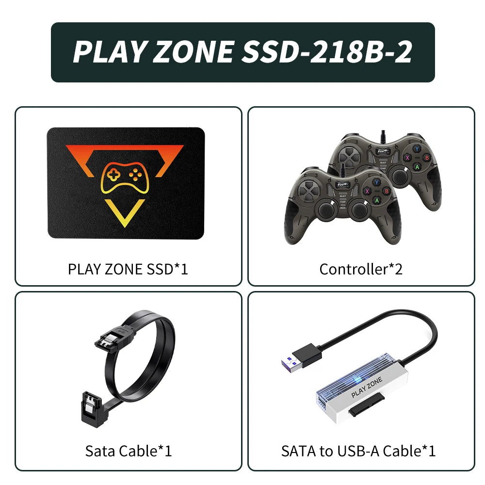 Play Zone 1TB Gaming SSD 80+ Emulator for PS5/PS4/Switch/XBOX/PS3/PS2 with 16191 Games Playnite&Launchbox&Retrobat for PC/Laptop