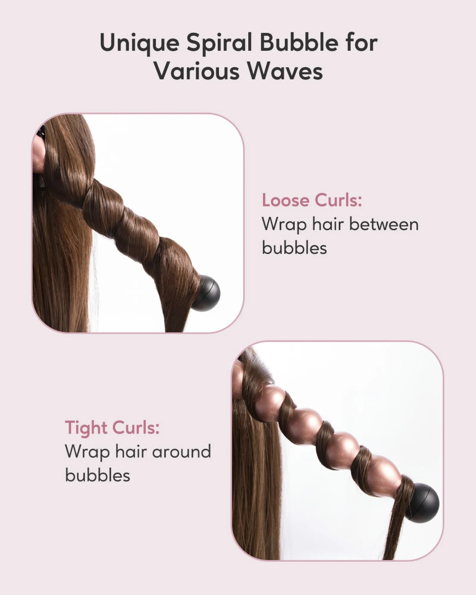 KIPOZI Professional Curling Iron 5-in-1 Hair Tools Instant Heating Electric Curling Iron Hot Air Brush Ceramic Barrels for Woman
