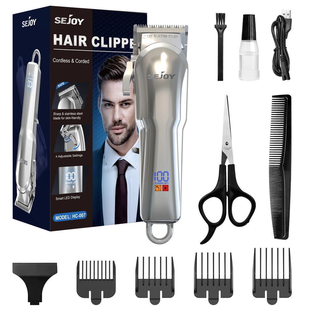SEJOY Electric Shaver for Men,Hair Trimmer,Nose Hair Scissors,Facial Cleanser, Facial Massager Rechargeable Shaving Machine