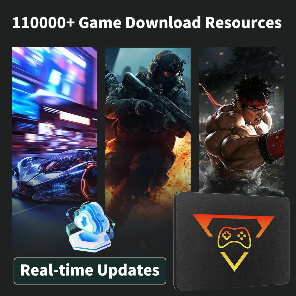 Play Zone 1TB Gaming SSD 80+ Emulator for PS5/PS4/Switch/XBOX/PS3/PS2 with 16191 Games Playnite&Launchbox&Retrobat for PC/Laptop