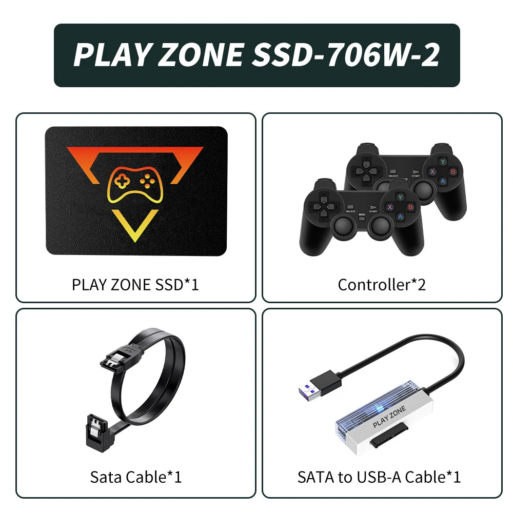Play Zone 1TB Gaming SSD 80+ Emulator for PS5/PS4/Switch/XBOX/PS3/PS2 with 16191 Games Playnite&Launchbox&Retrobat for PC/Laptop